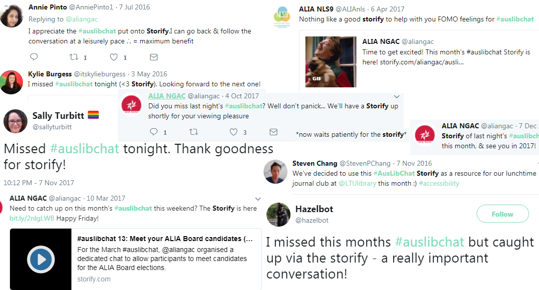 ALIA NGAC say goodbye to Storify: what happens now for #auslibchat?