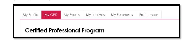 ALIA CPD Location on ALIA Member page