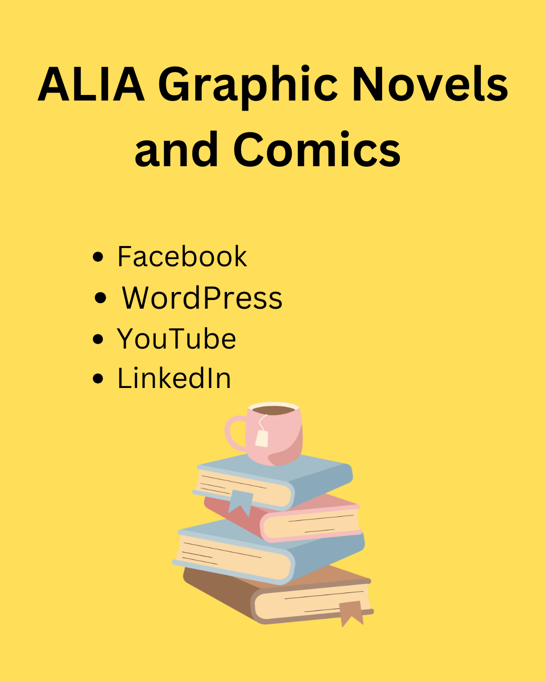 A Guide to ALIA Groups and ALIA Special Interest Groups(2) A pink tea cup sits on top of a book stack.