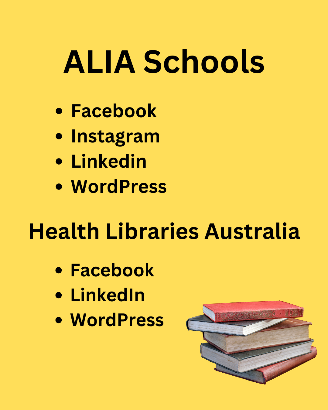 A Guide to ALIA Groups and ALIA Special Interest Groups(6) A book stack.