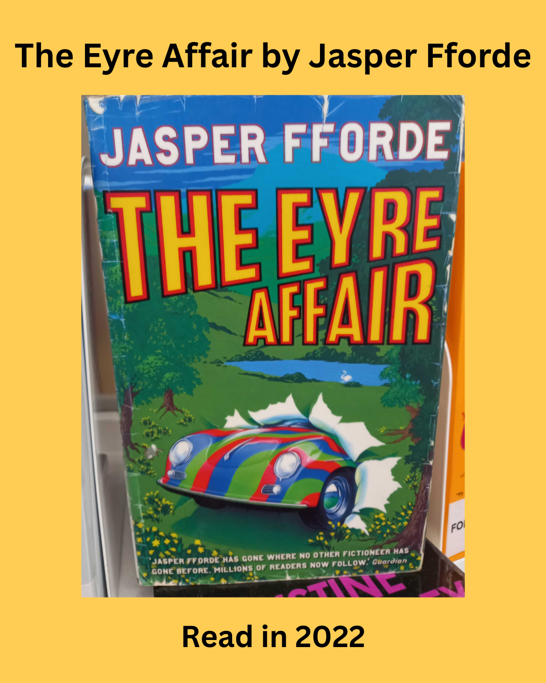 ALIASNGGBookClub Book List(8) A rainbow car driven by Thursday Next into the book verse.